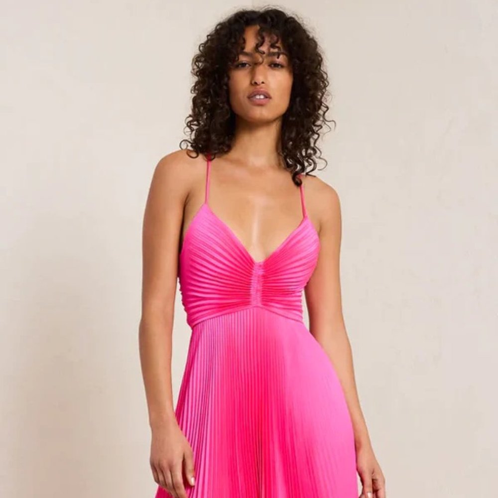 A.L.C. Aries Pleated Open Back Dress